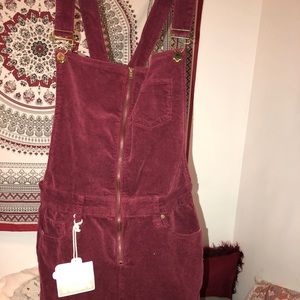 Maroon Corduroy Overall Skirt